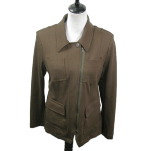 Cabi Brown Zip Front Blazer Size Small